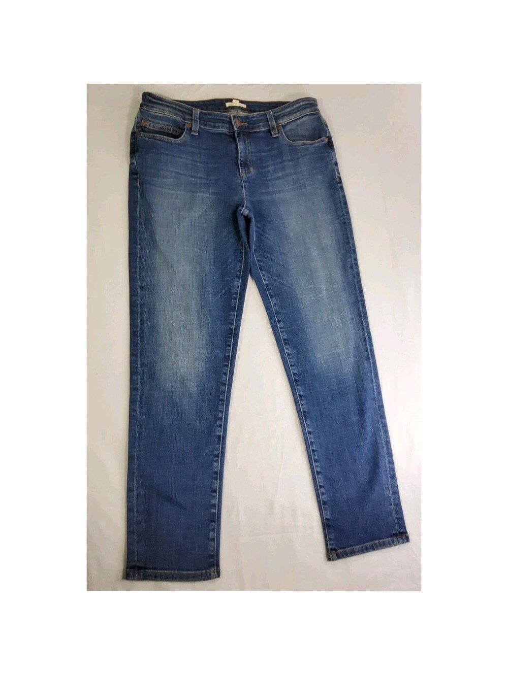 Eileen Fisher Jeans Blue Relaxed Straight Organic Cotton Womens 8 Inseam 29 In.
